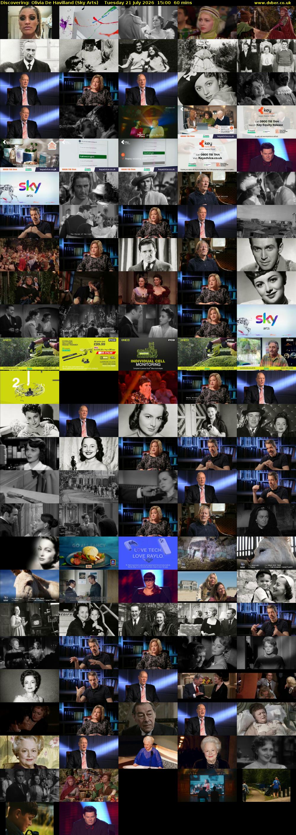 Discovering: Olivia De Havilland (Sky Arts) Tuesday 21 July 2026 15:00 - 16:00
