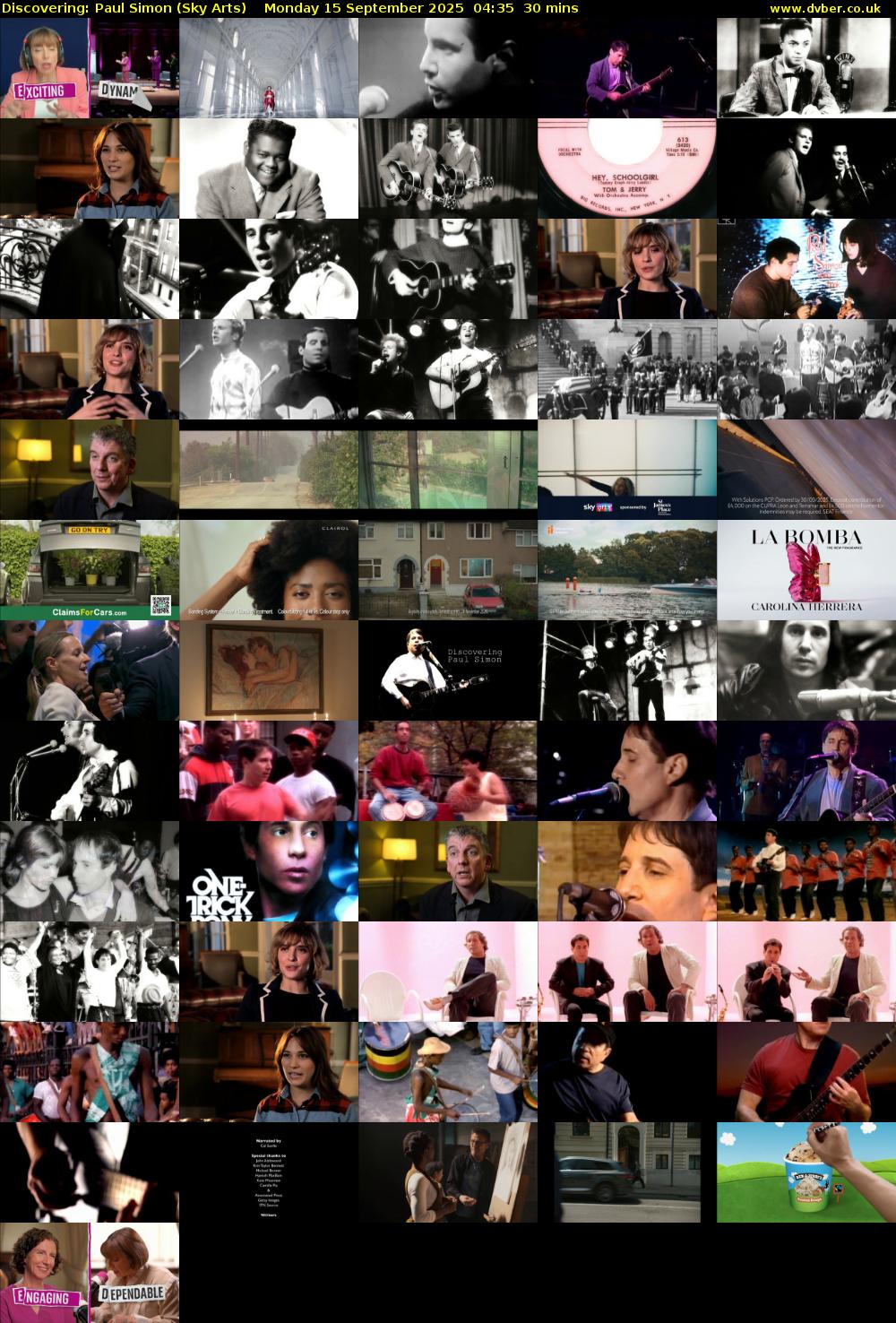 Discovering: Paul Simon (Sky Arts) Monday 15 September 2025 04:35 - 05:05