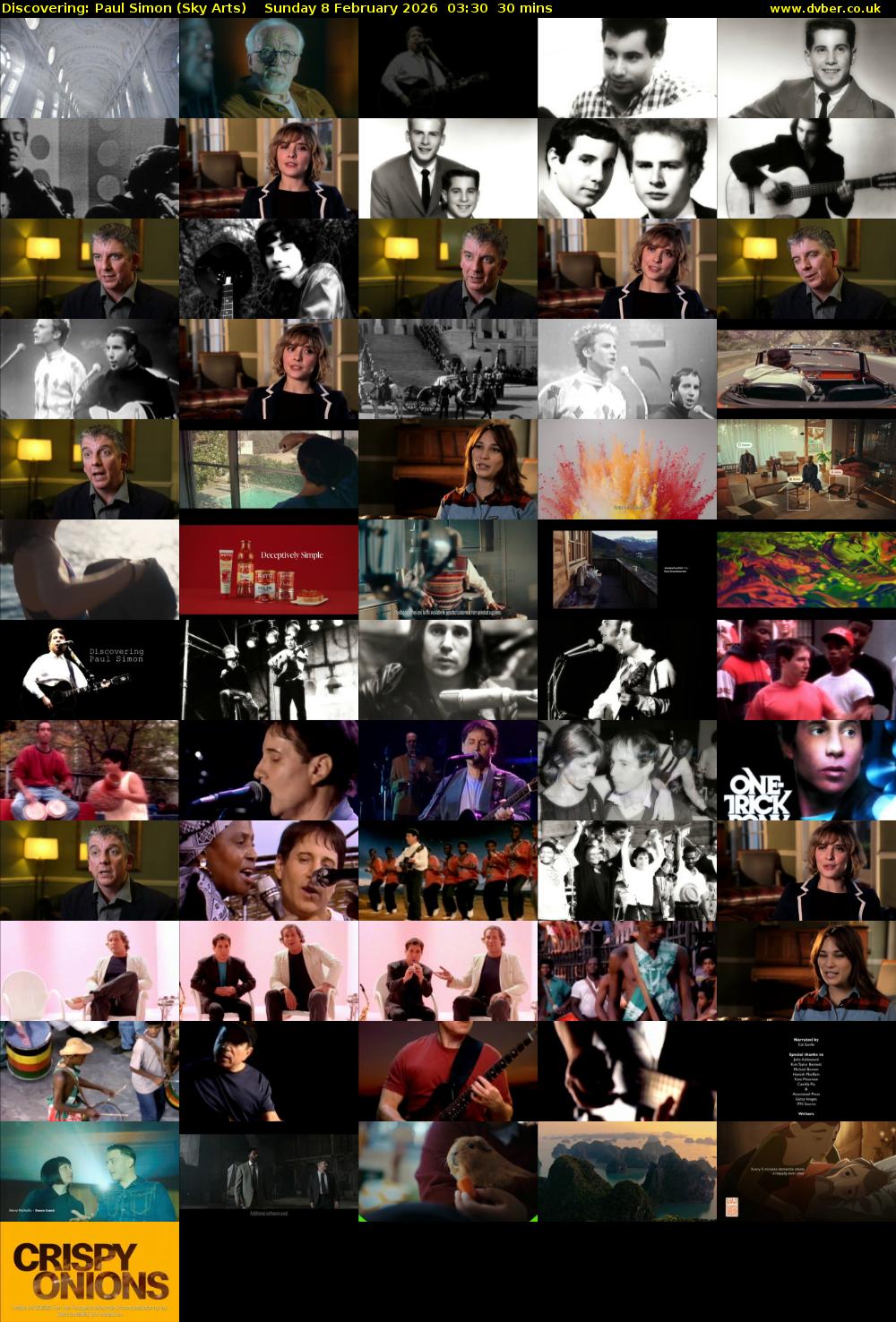 Discovering: Paul Simon (Sky Arts) Sunday 8 February 2026 03:30 - 04:00