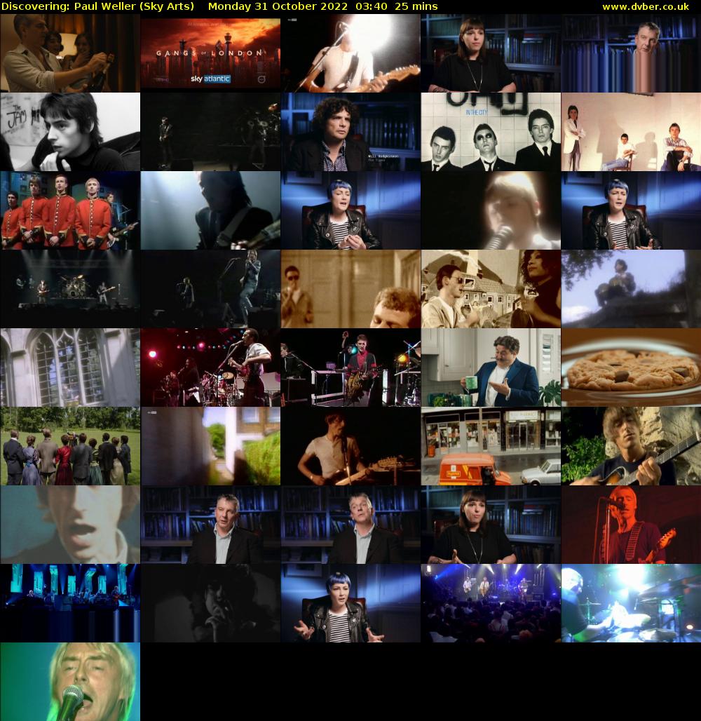 Discovering: Paul Weller (Sky Arts) Monday 31 October 2022 03:40 - 04:05