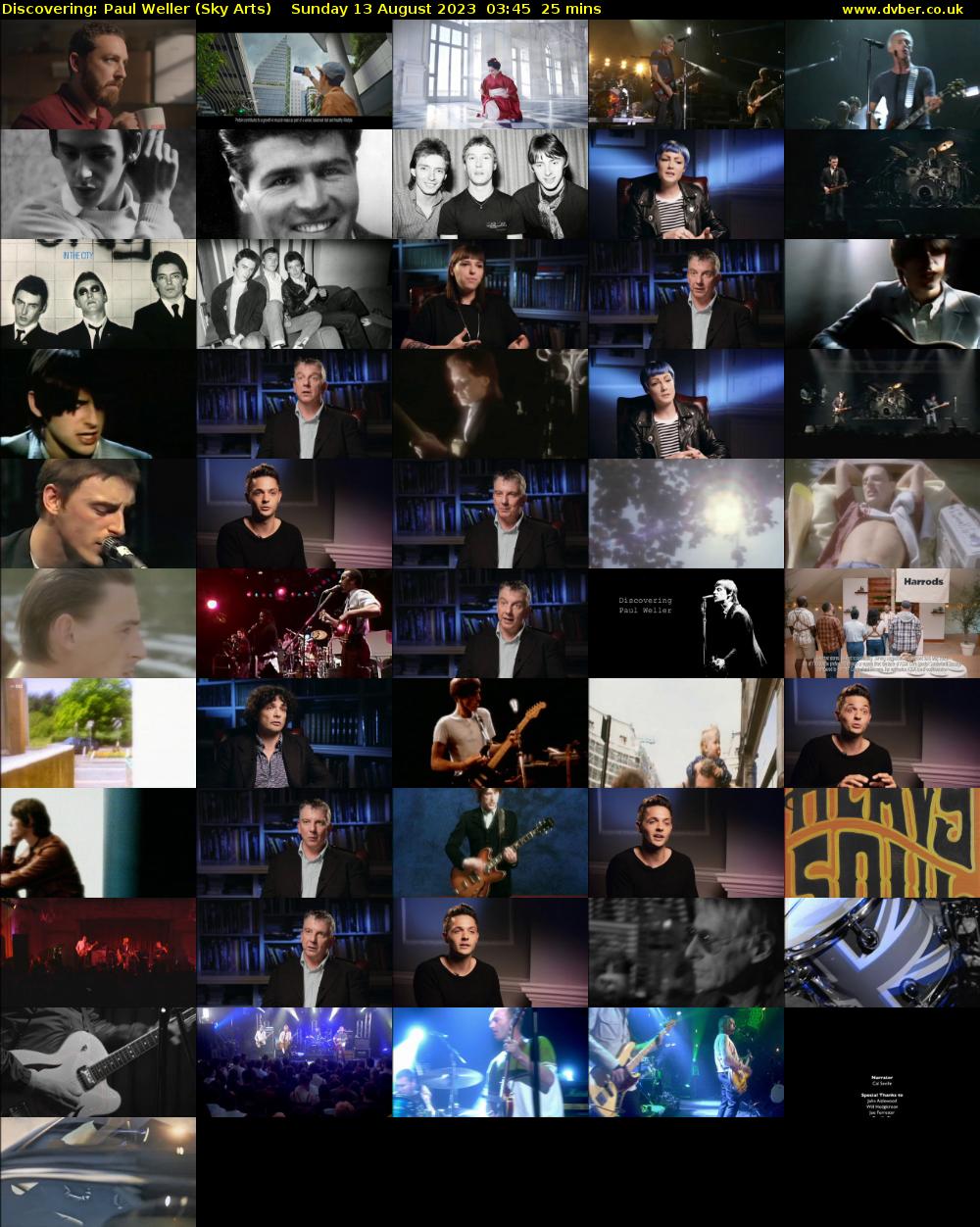 Discovering: Paul Weller (Sky Arts) Sunday 13 August 2023 03:45 - 04:10