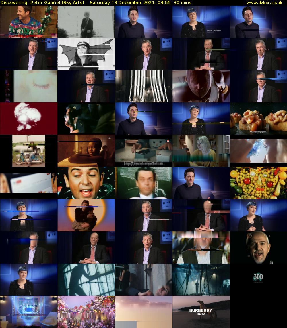 Discovering: Peter Gabriel (Sky Arts) Saturday 18 December 2021 03:55 - 04:25