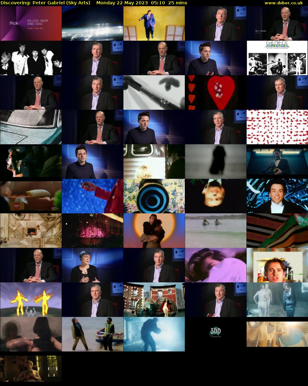 Discovering: Peter Gabriel (Sky Arts) Monday 22 May 2023 05:10 - 05:35