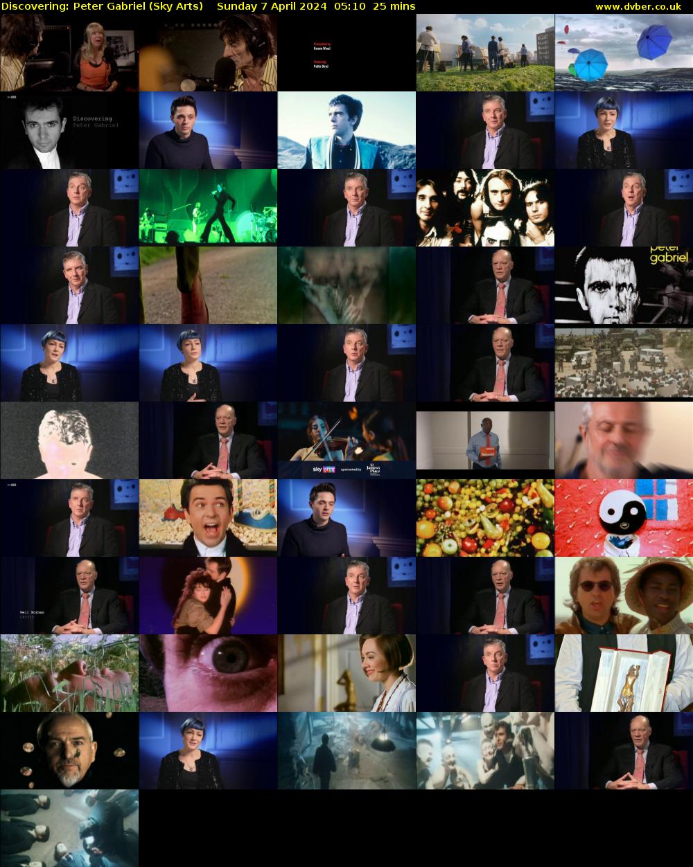 Discovering: Peter Gabriel (Sky Arts) Sunday 7 April 2024 05:10 - 05:35