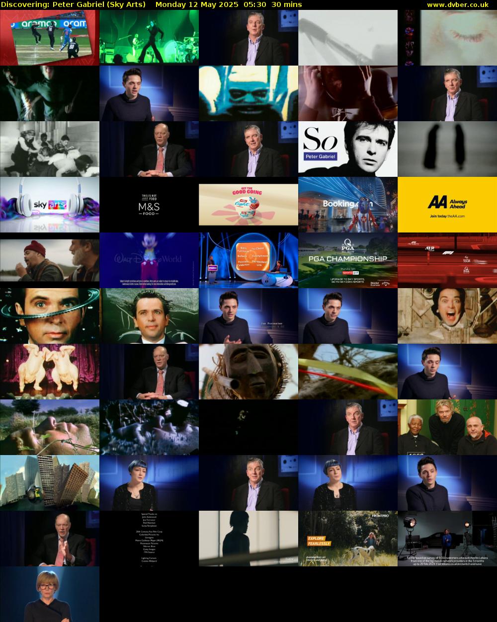 Discovering: Peter Gabriel (Sky Arts) Monday 12 May 2025 05:30 - 06:00