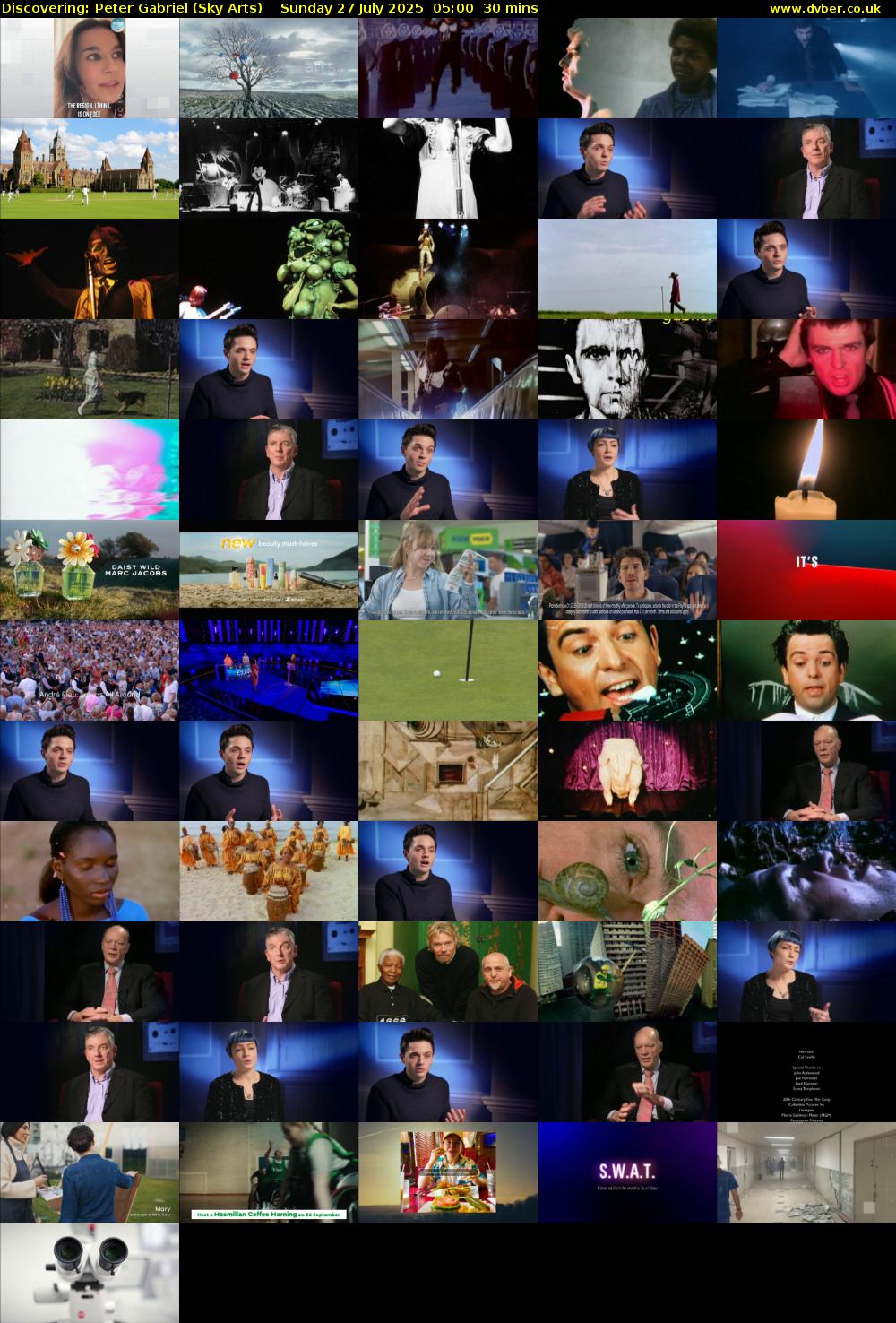 Discovering: Peter Gabriel (Sky Arts) Sunday 27 July 2025 05:00 - 05:30