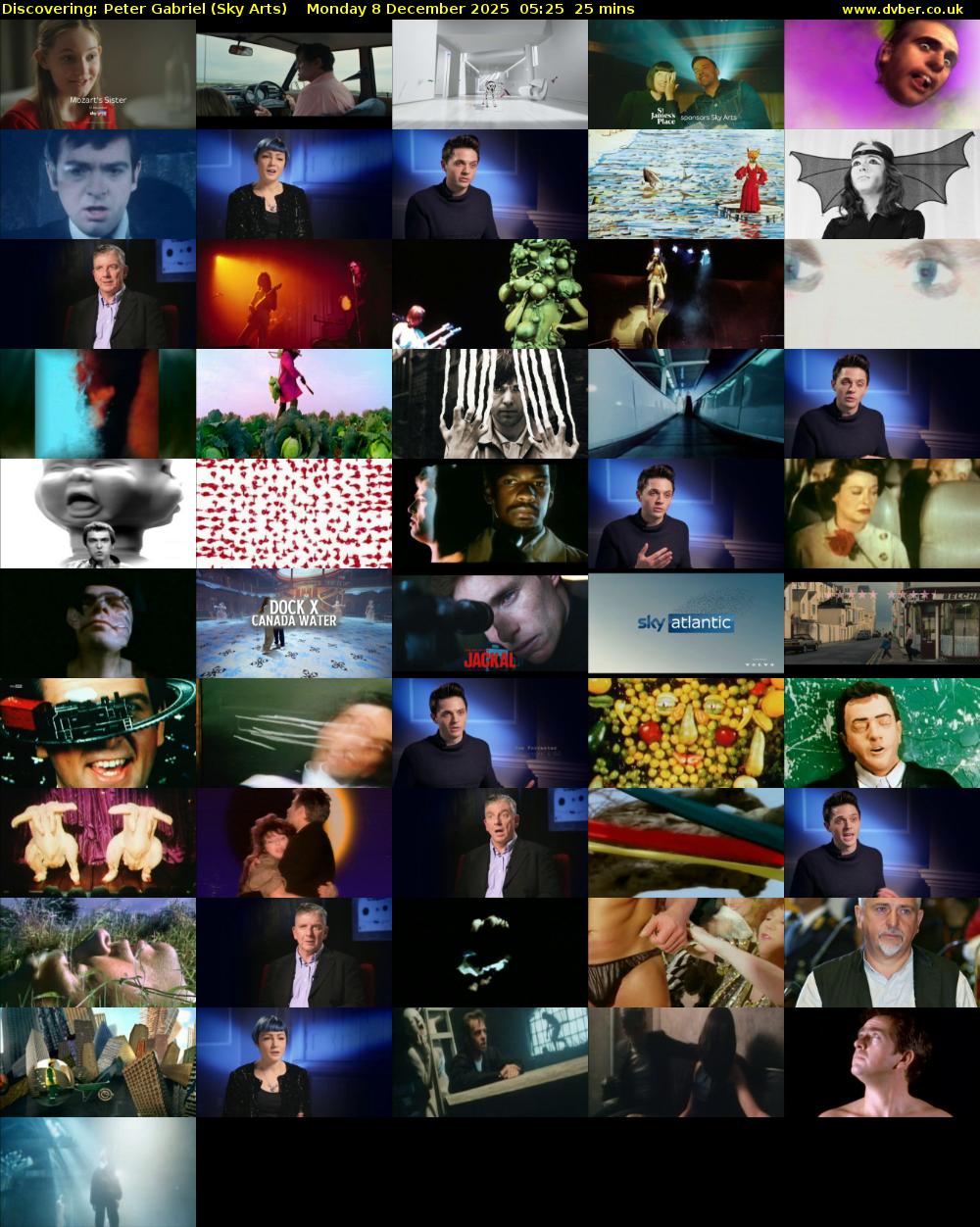 Discovering: Peter Gabriel (Sky Arts) Monday 8 December 2025 05:25 - 05:50