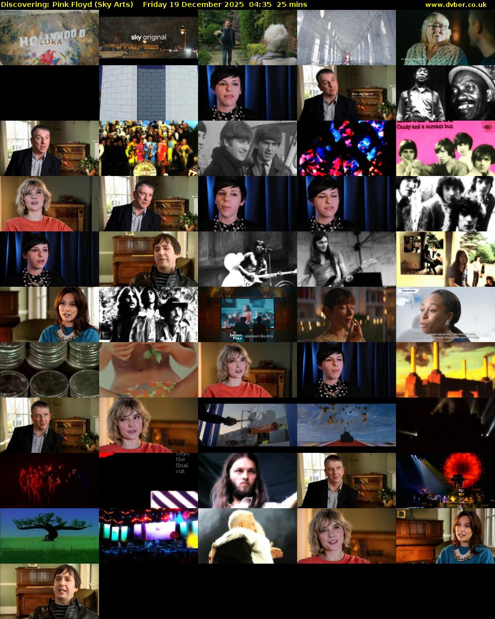 Discovering: Pink Floyd (Sky Arts) Friday 19 December 2025 04:35 - 05:00