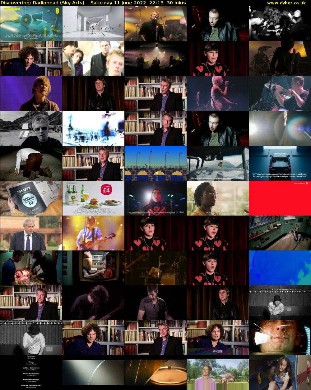 Discovering: Radiohead (Sky Arts) Saturday 11 June 2022 22:15 - 22:45