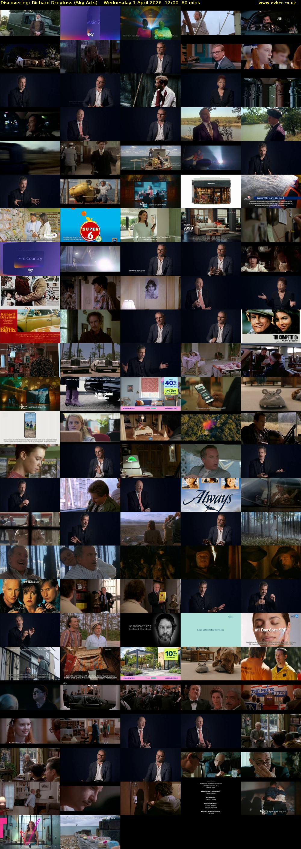 Discovering: Richard Dreyfuss (Sky Arts) Wednesday 1 April 2026 12:00 - 13:00