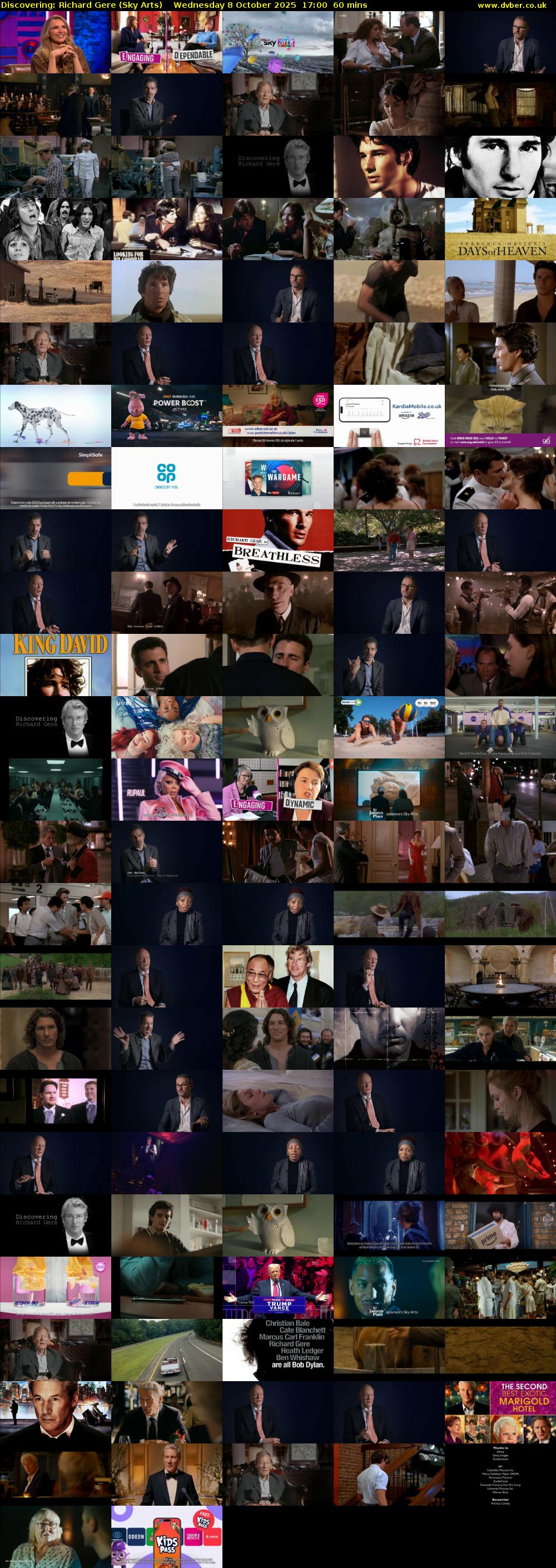 Discovering: Richard Gere (Sky Arts) Wednesday 8 October 2025 17:00 - 18:00