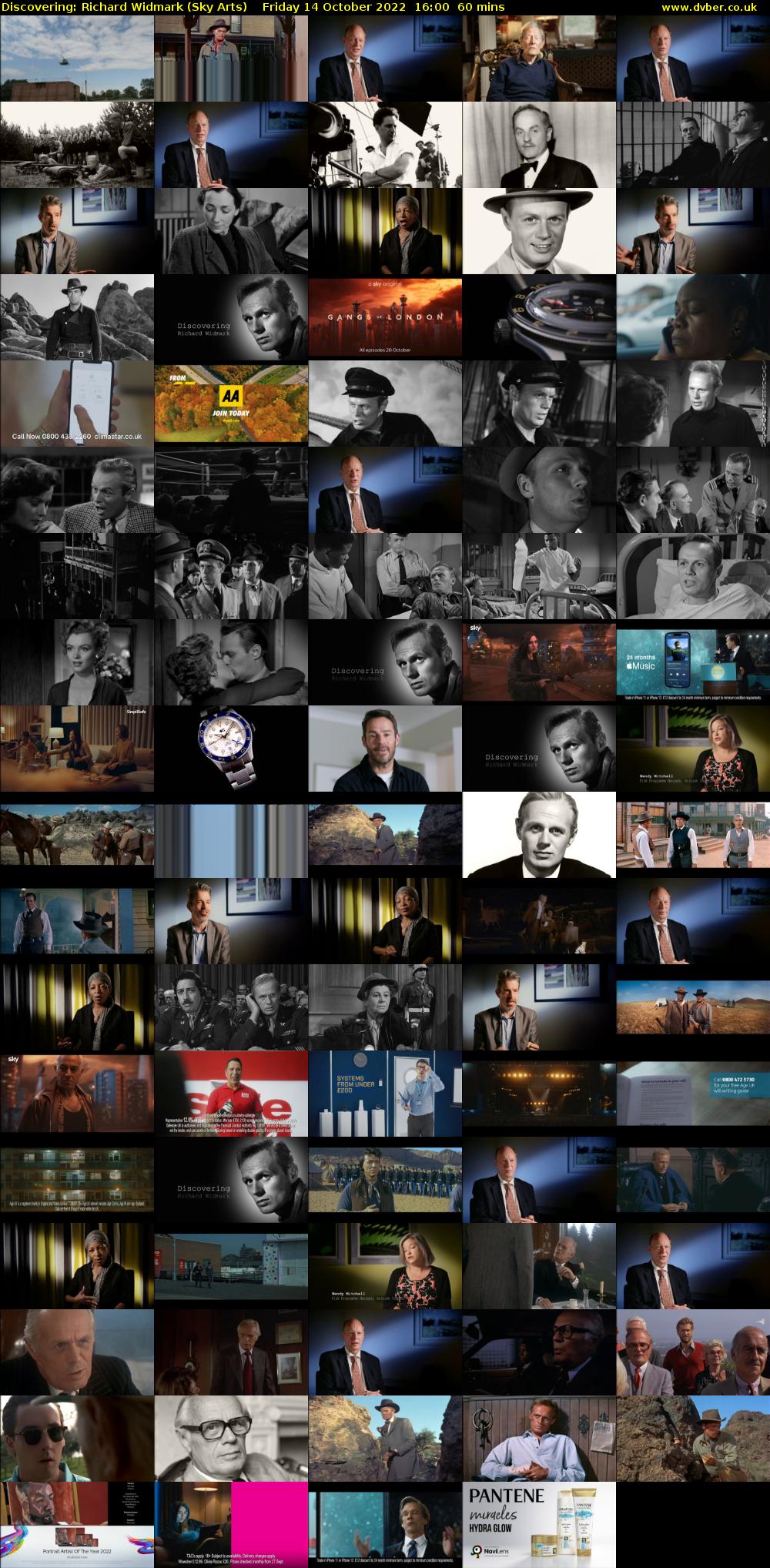 Discovering: Richard Widmark (Sky Arts) Friday 14 October 2022 16:00 - 17:00