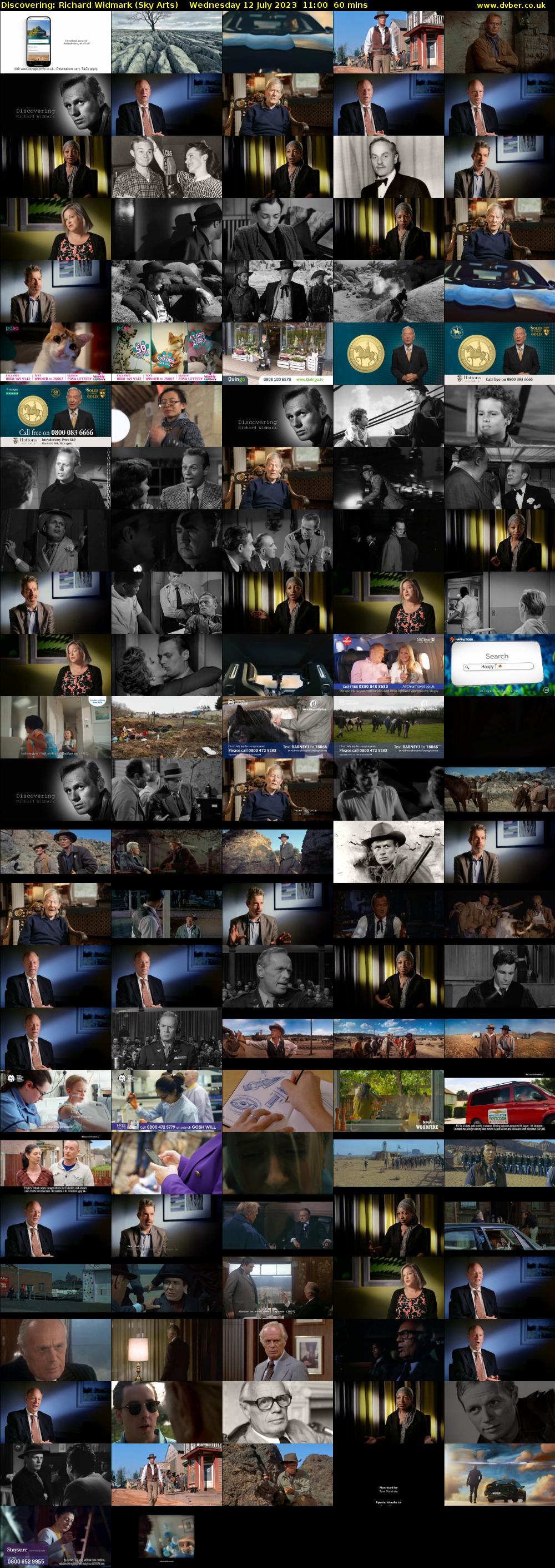 Discovering: Richard Widmark (Sky Arts) Wednesday 12 July 2023 11:00 - 12:00