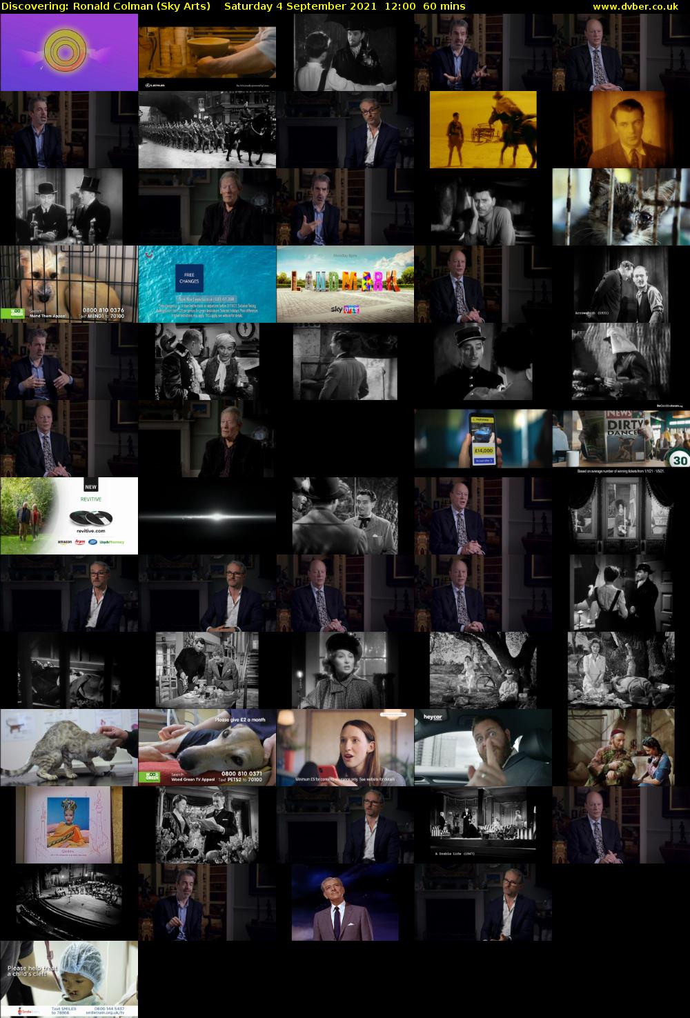 Discovering: Ronald Colman (Sky Arts) Saturday 4 September 2021 13:00 - 14:00