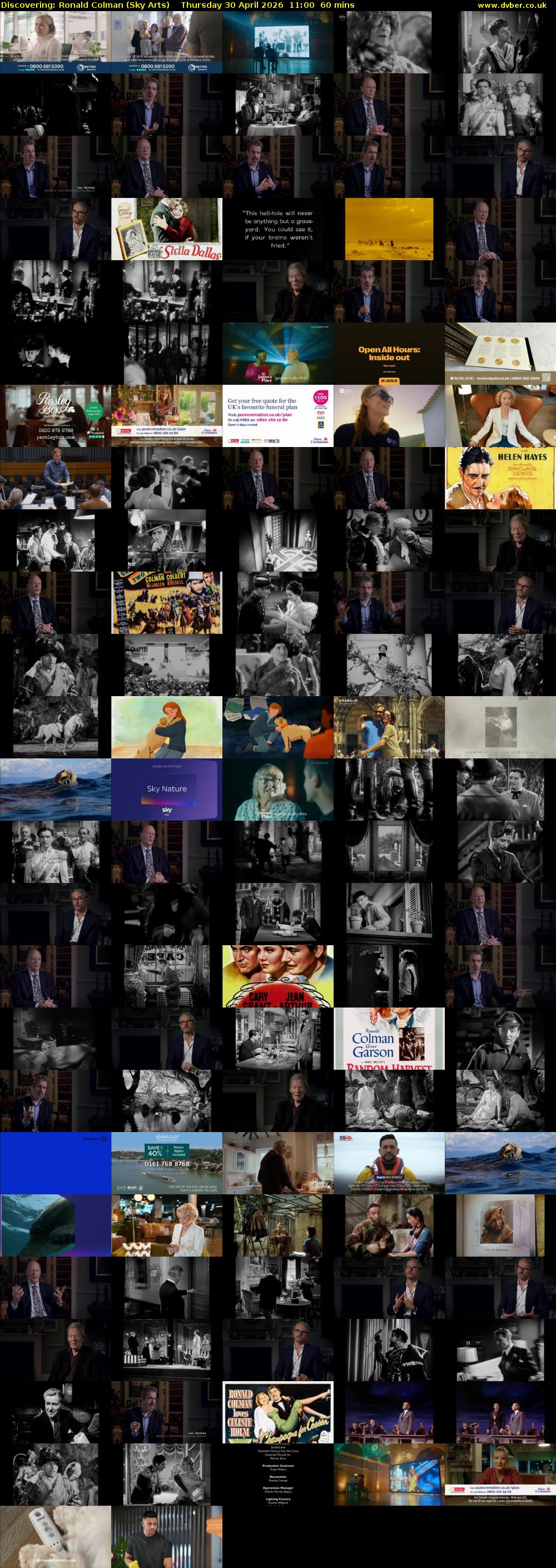 Discovering: Ronald Colman (Sky Arts) Thursday 30 April 2026 11:00 - 12:00