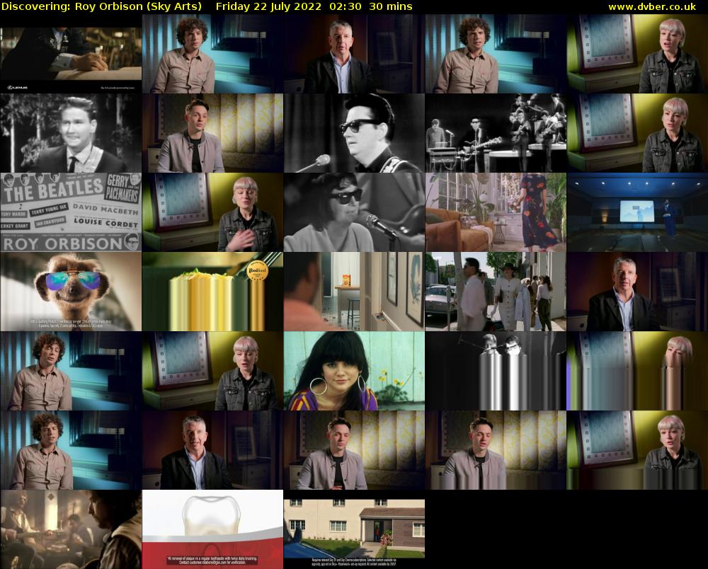 Discovering: Roy Orbison (Sky Arts) Friday 22 July 2022 02:30 - 03:00
