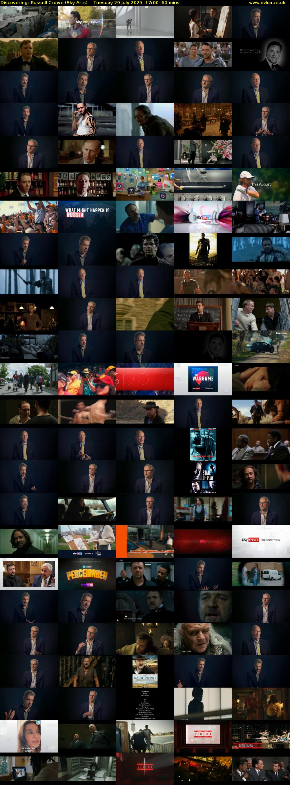 Discovering: Russell Crowe (Sky Arts) Tuesday 29 July 2025 17:00 - 18:00