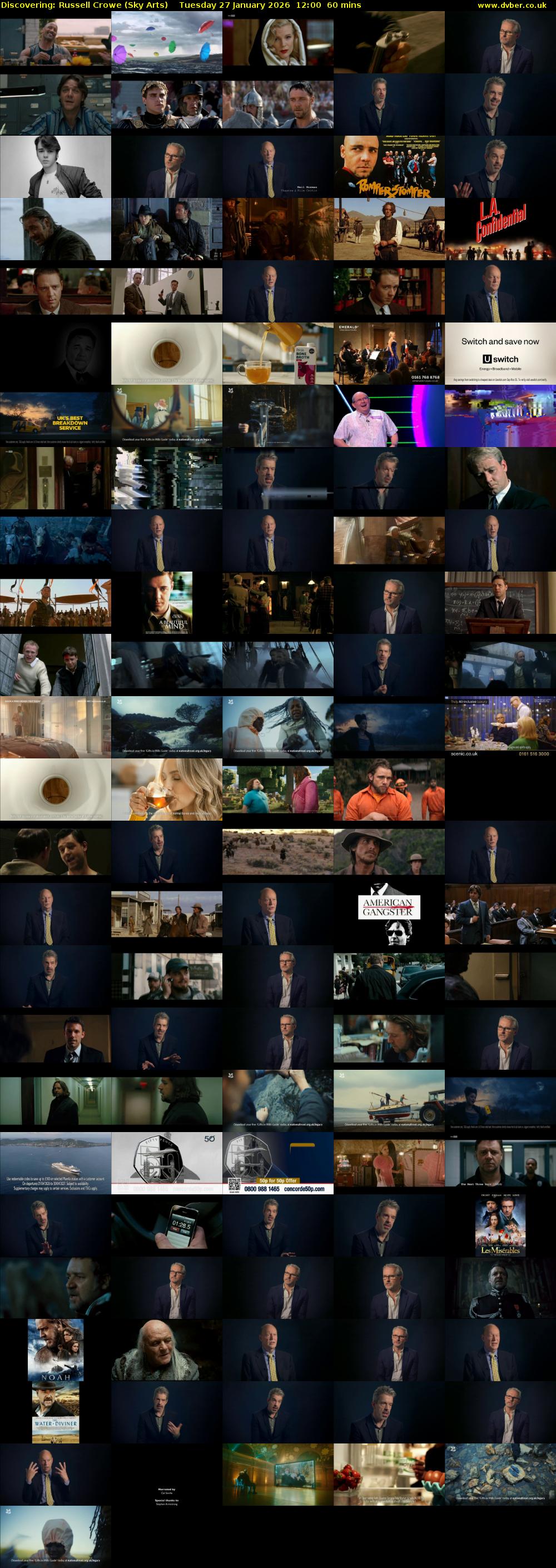Discovering: Russell Crowe (Sky Arts) Tuesday 27 January 2026 12:00 - 13:00