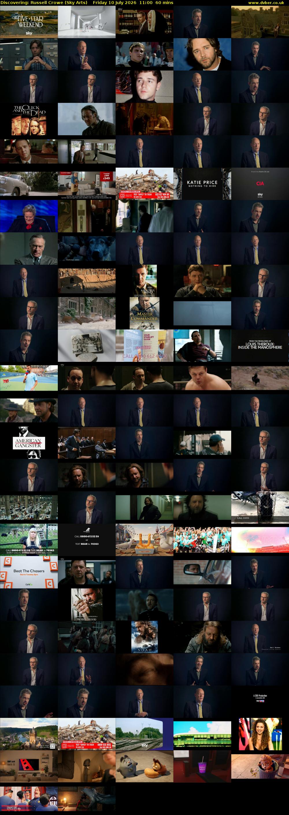 Discovering: Russell Crowe (Sky Arts) Friday 10 July 2026 11:00 - 12:00