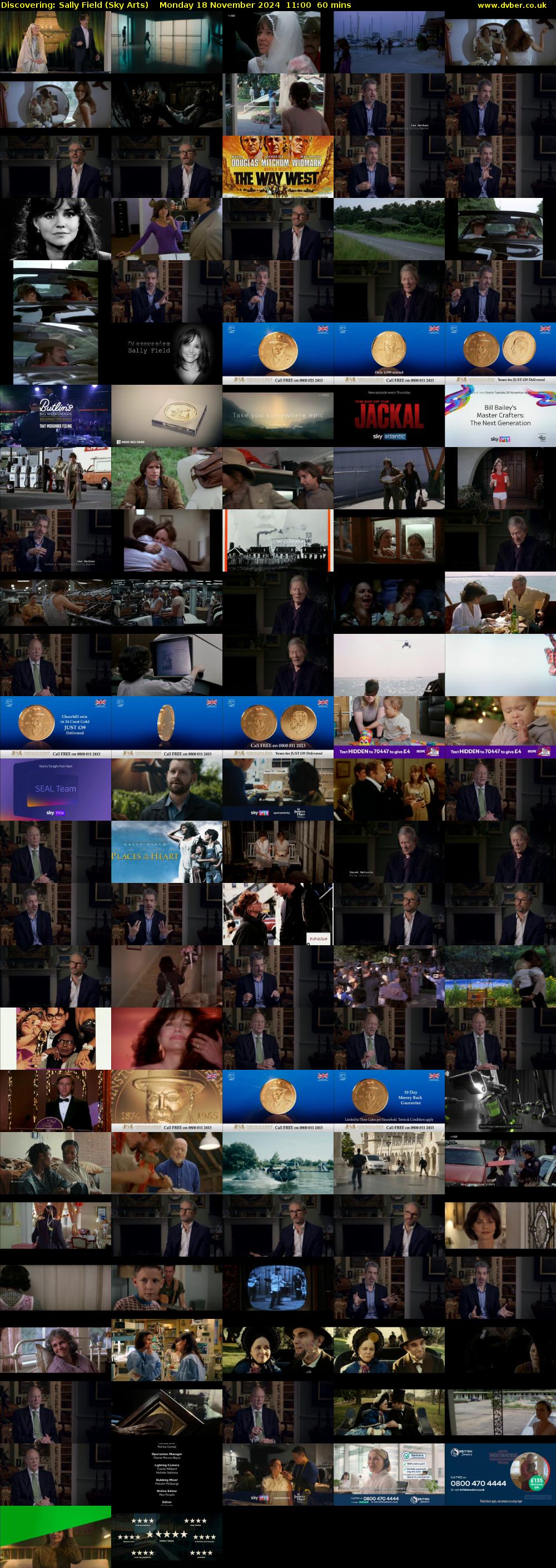 Discovering: Sally Field (Sky Arts) Monday 18 November 2024 11:00 - 12:00