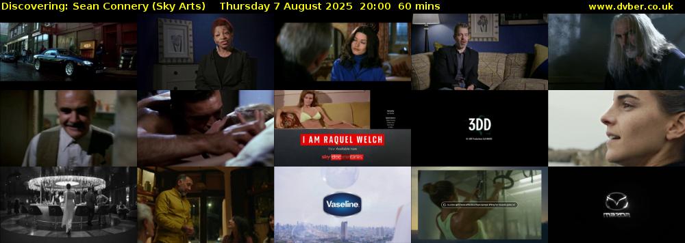 Discovering: Sean Connery (Sky Arts) Thursday 7 August 2025 20:00 - 21:00