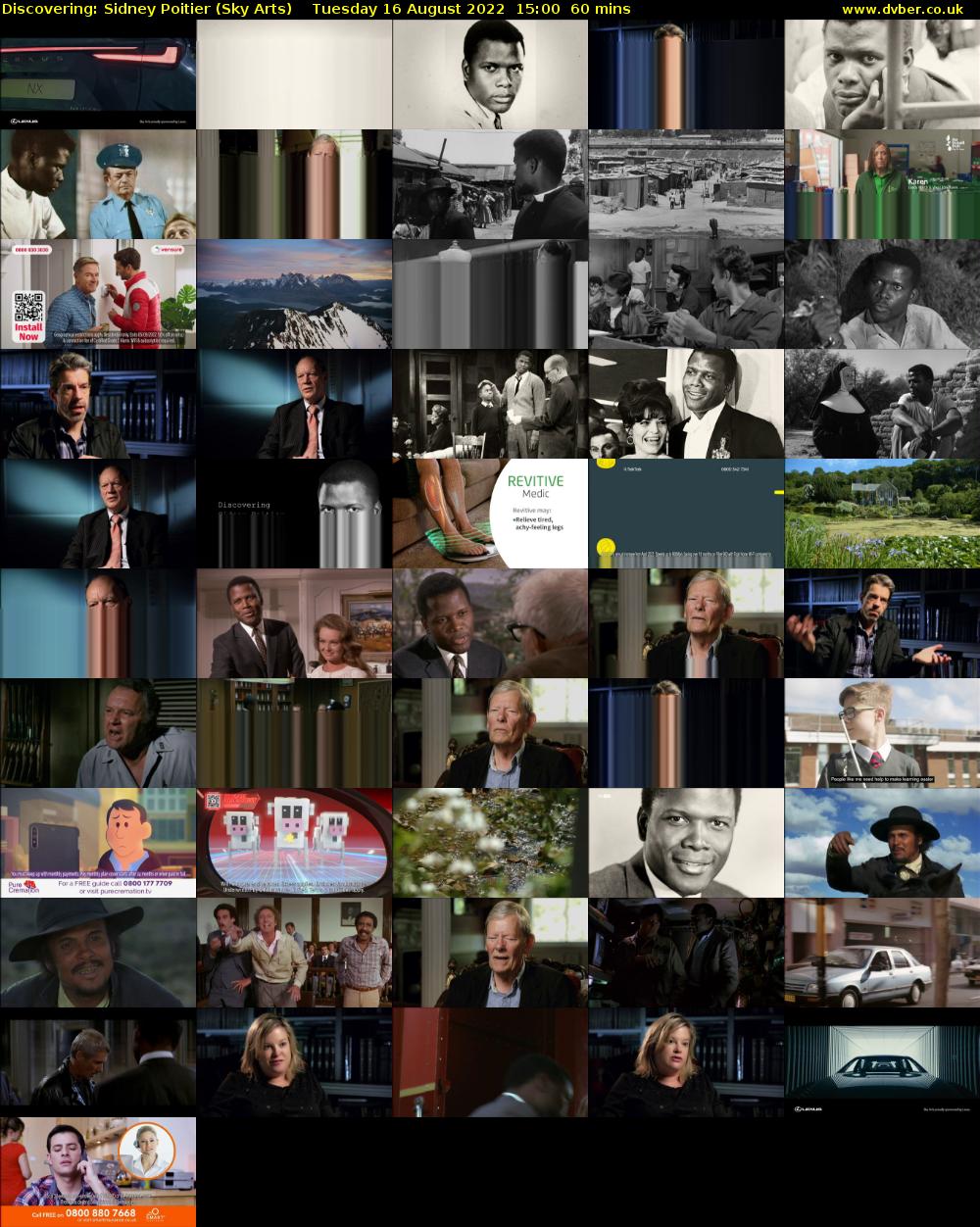 Discovering: Sidney Poitier (Sky Arts) Tuesday 16 August 2022 15:00 - 16:00