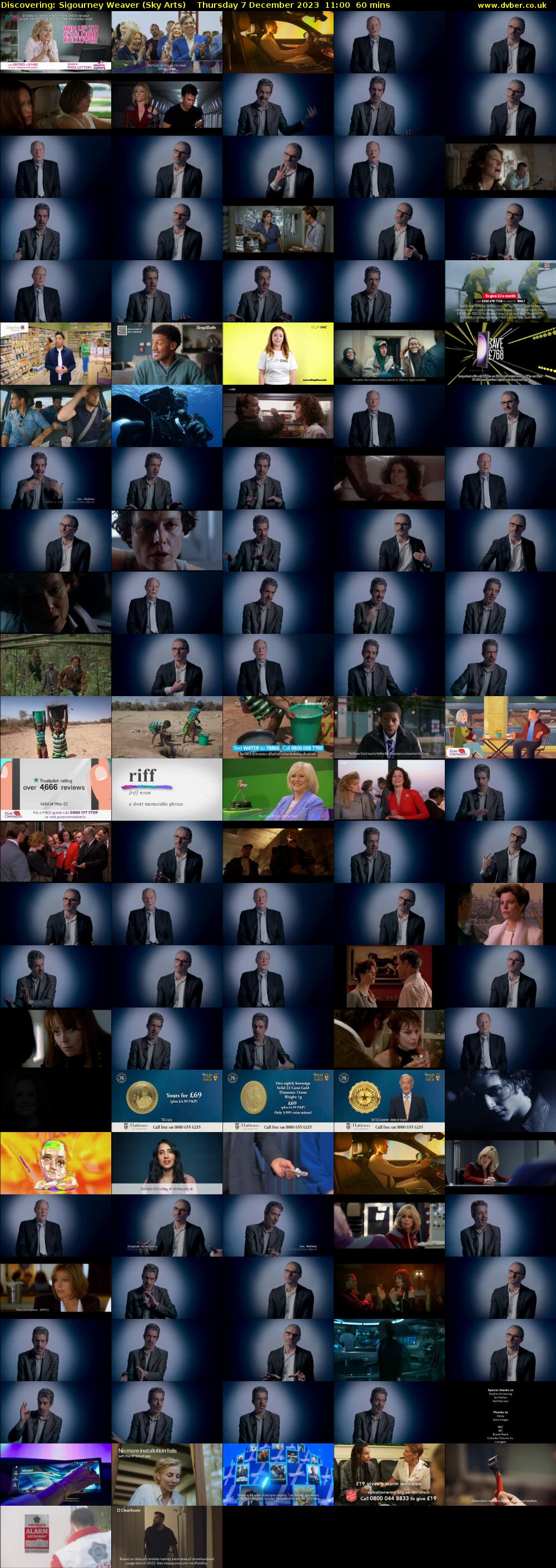 Discovering: Sigourney Weaver (Sky Arts) Thursday 7 December 2023 11:00 - 12:00