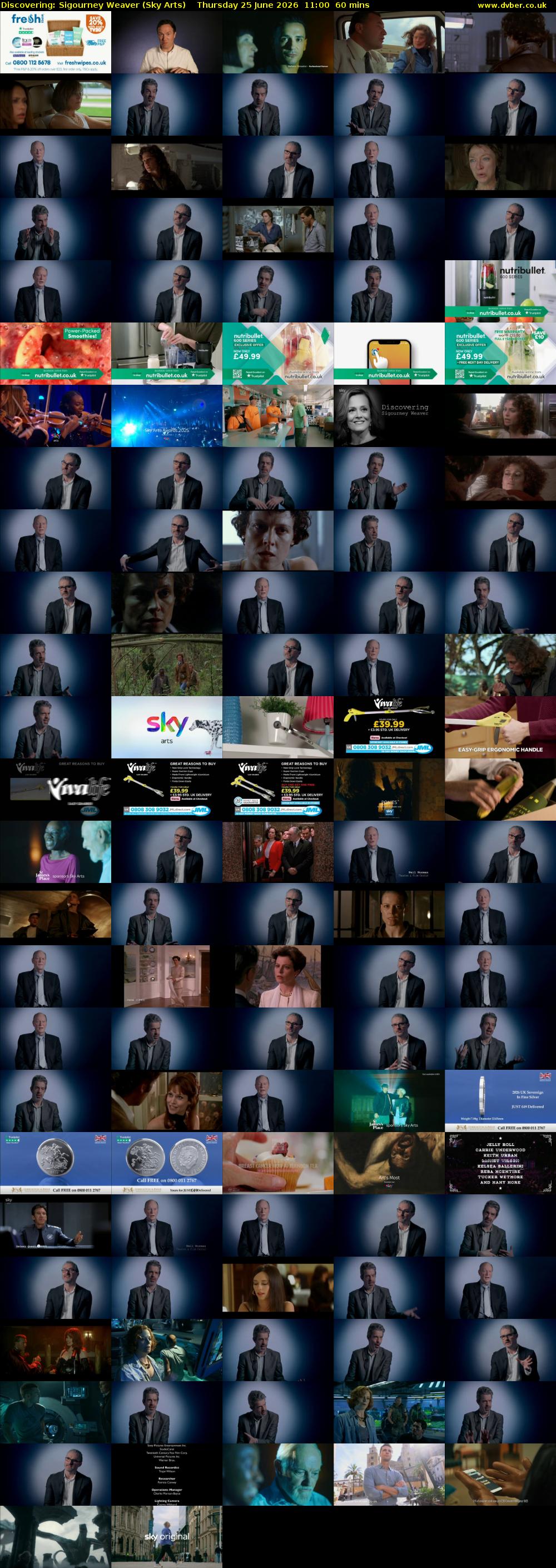 Discovering: Sigourney Weaver (Sky Arts) Thursday 25 June 2026 11:00 - 12:00