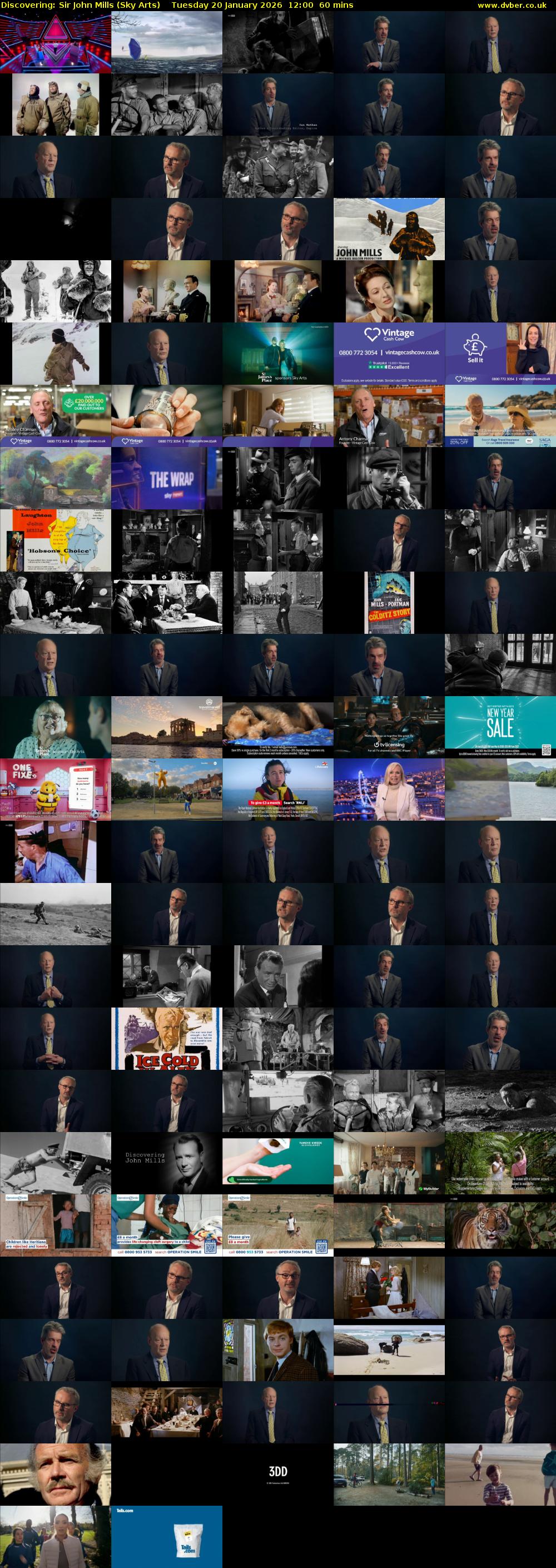 Discovering: Sir John Mills (Sky Arts) Tuesday 20 January 2026 12:00 - 13:00