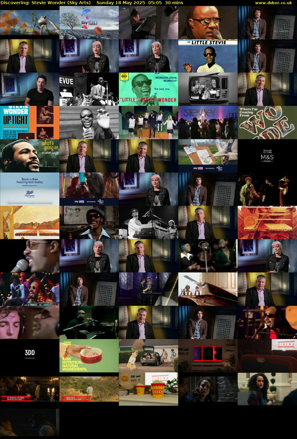 Discovering: Stevie Wonder (Sky Arts) Sunday 18 May 2025 05:05 - 05:35