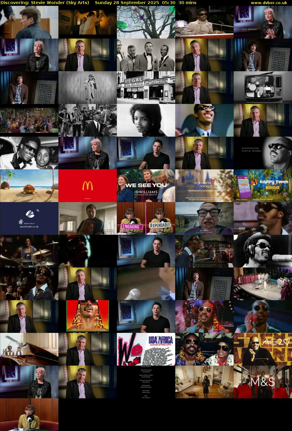 Discovering: Stevie Wonder (Sky Arts) Sunday 28 September 2025 05:30 - 06:00