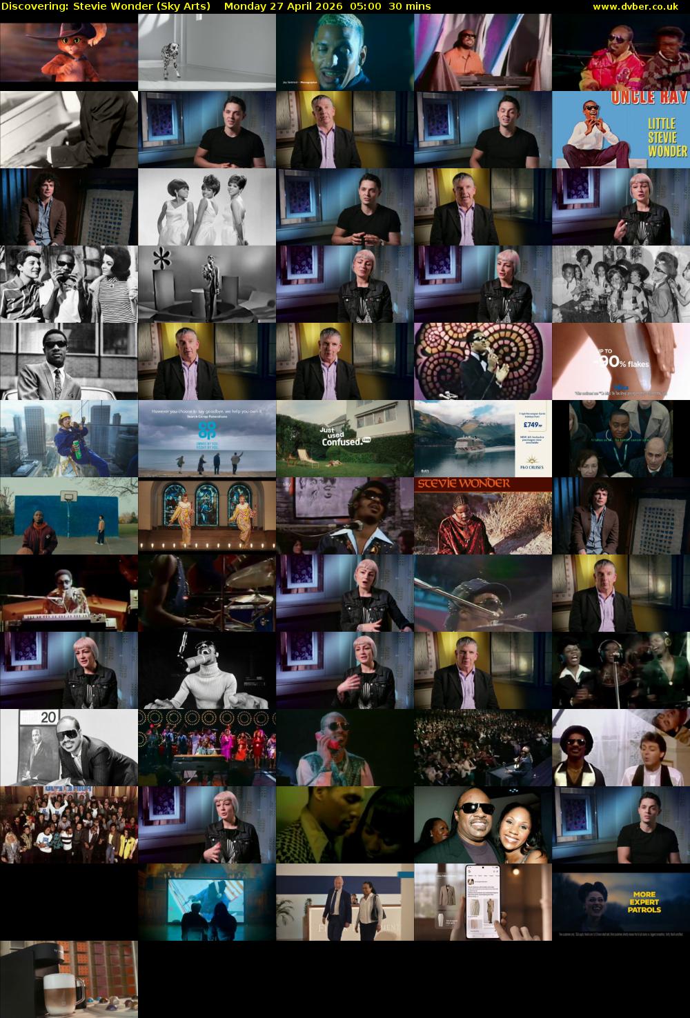 Discovering: Stevie Wonder (Sky Arts) Monday 27 April 2026 05:00 - 05:30
