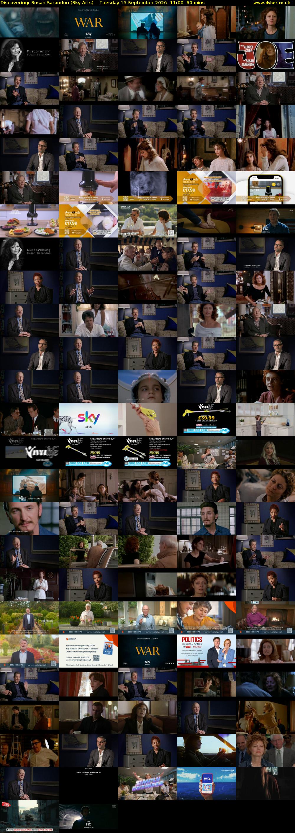 Discovering: Susan Sarandon (Sky Arts) Tuesday 15 September 2026 11:00 - 12:00