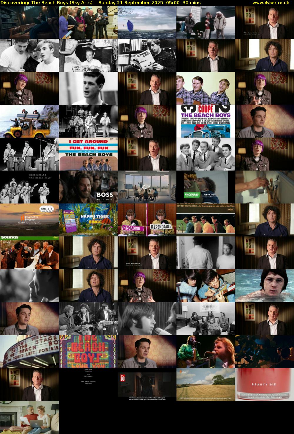 Discovering: The Beach Boys (Sky Arts) Sunday 21 September 2025 05:00 - 05:30