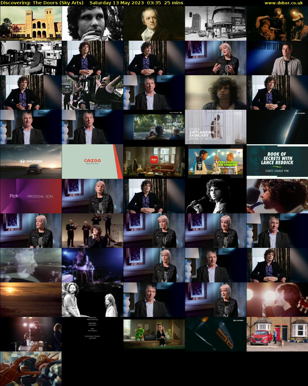 Discovering: The Doors (Sky Arts) Saturday 13 May 2023 03:35 - 04:00