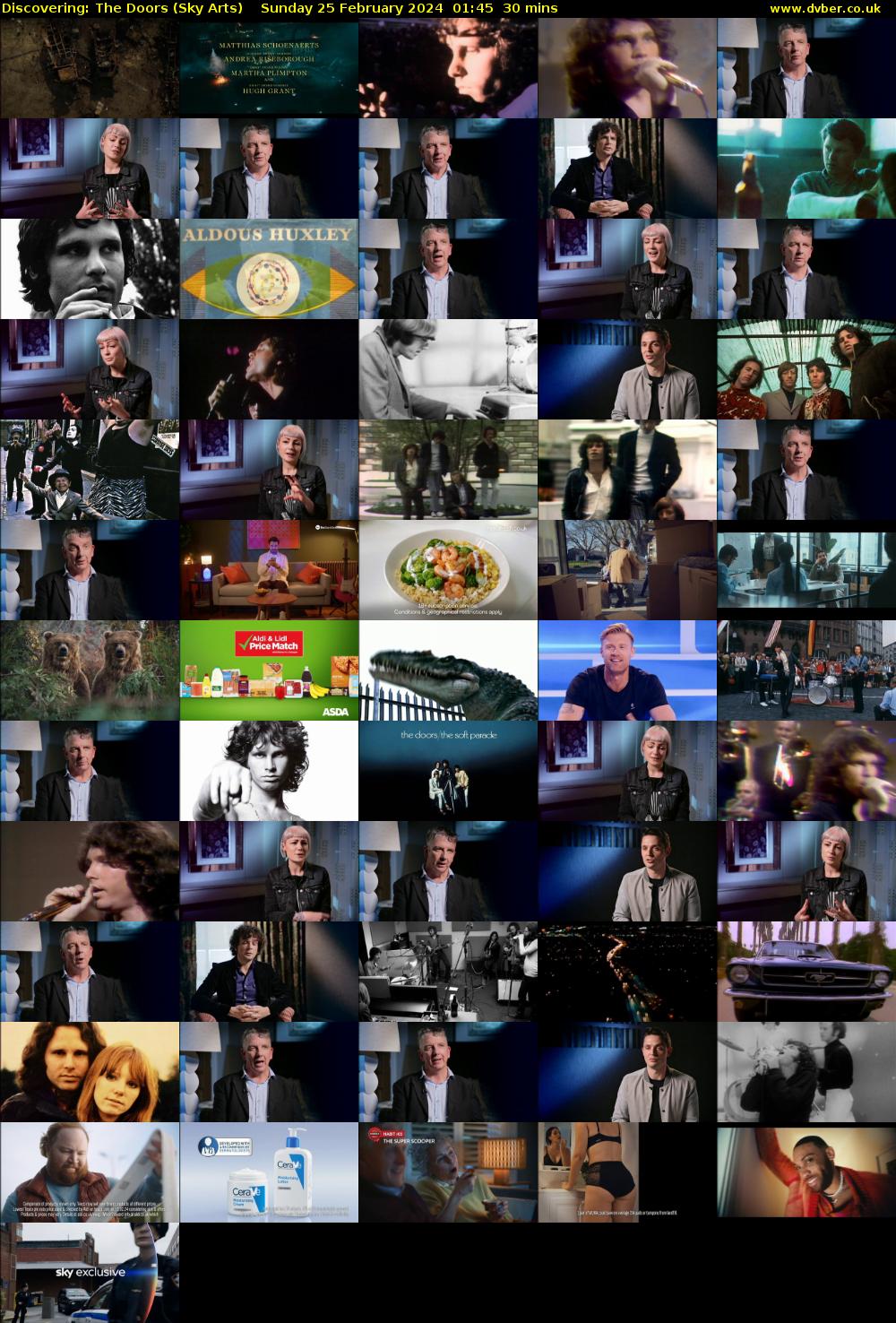 Discovering: The Doors (Sky Arts) Sunday 25 February 2024 01:45 - 02:15