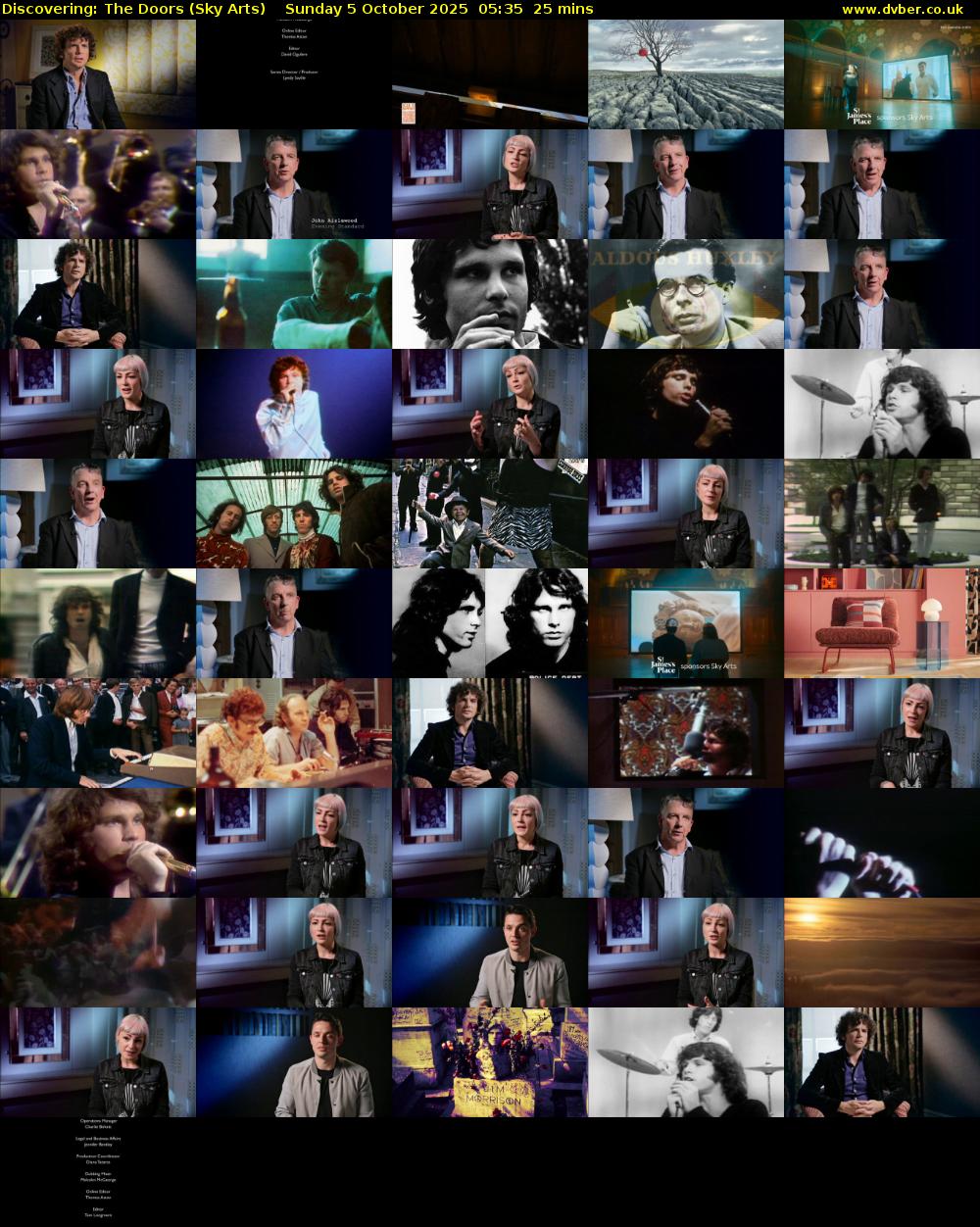 Discovering: The Doors (Sky Arts) Sunday 5 October 2025 05:35 - 06:00