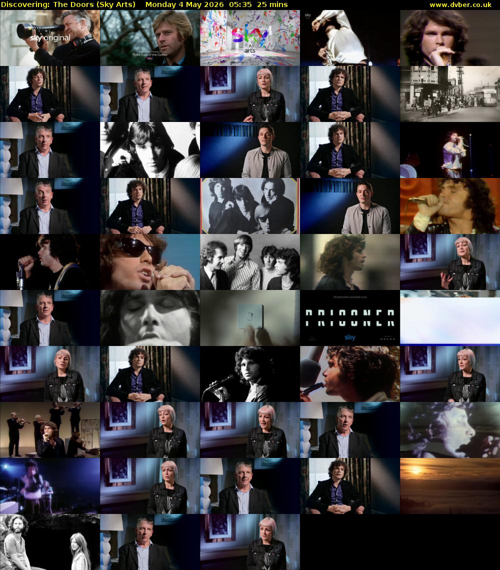 Discovering: The Doors (Sky Arts) Monday 4 May 2026 05:35 - 06:00
