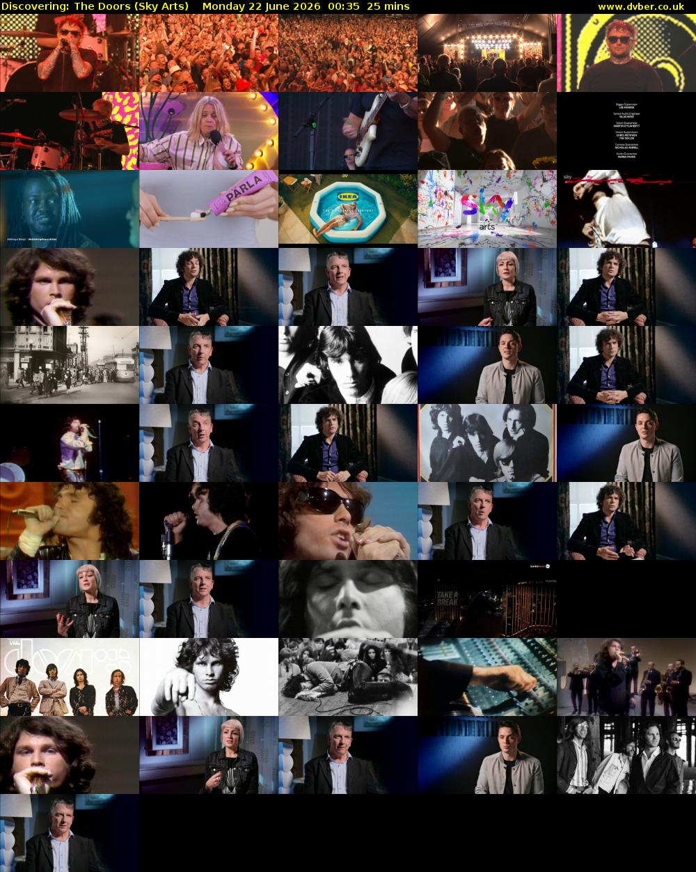 Discovering: The Doors (Sky Arts) Monday 22 June 2026 00:35 - 01:00