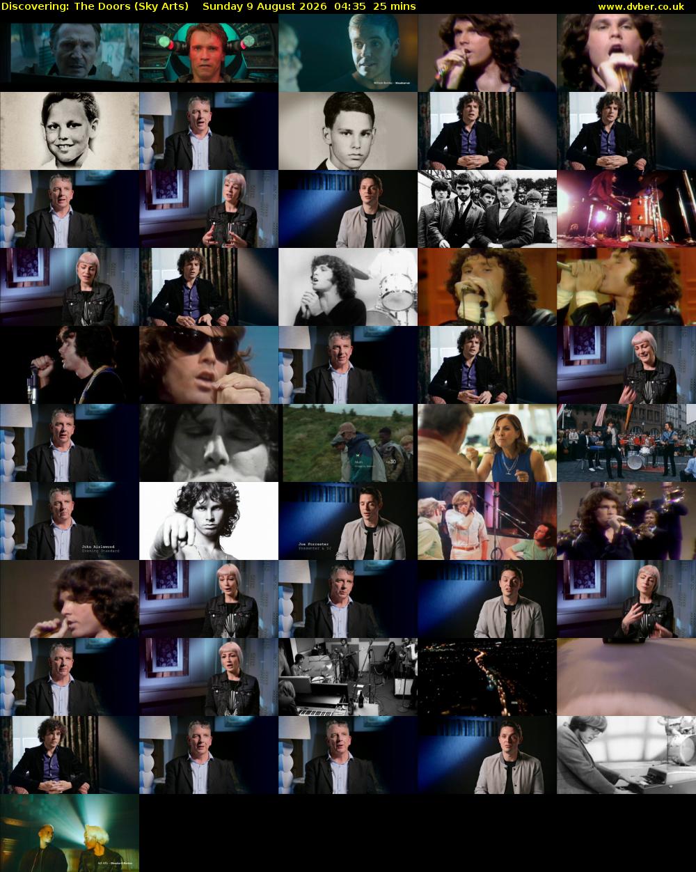 Discovering: The Doors (Sky Arts) Sunday 9 August 2026 04:35 - 05:00