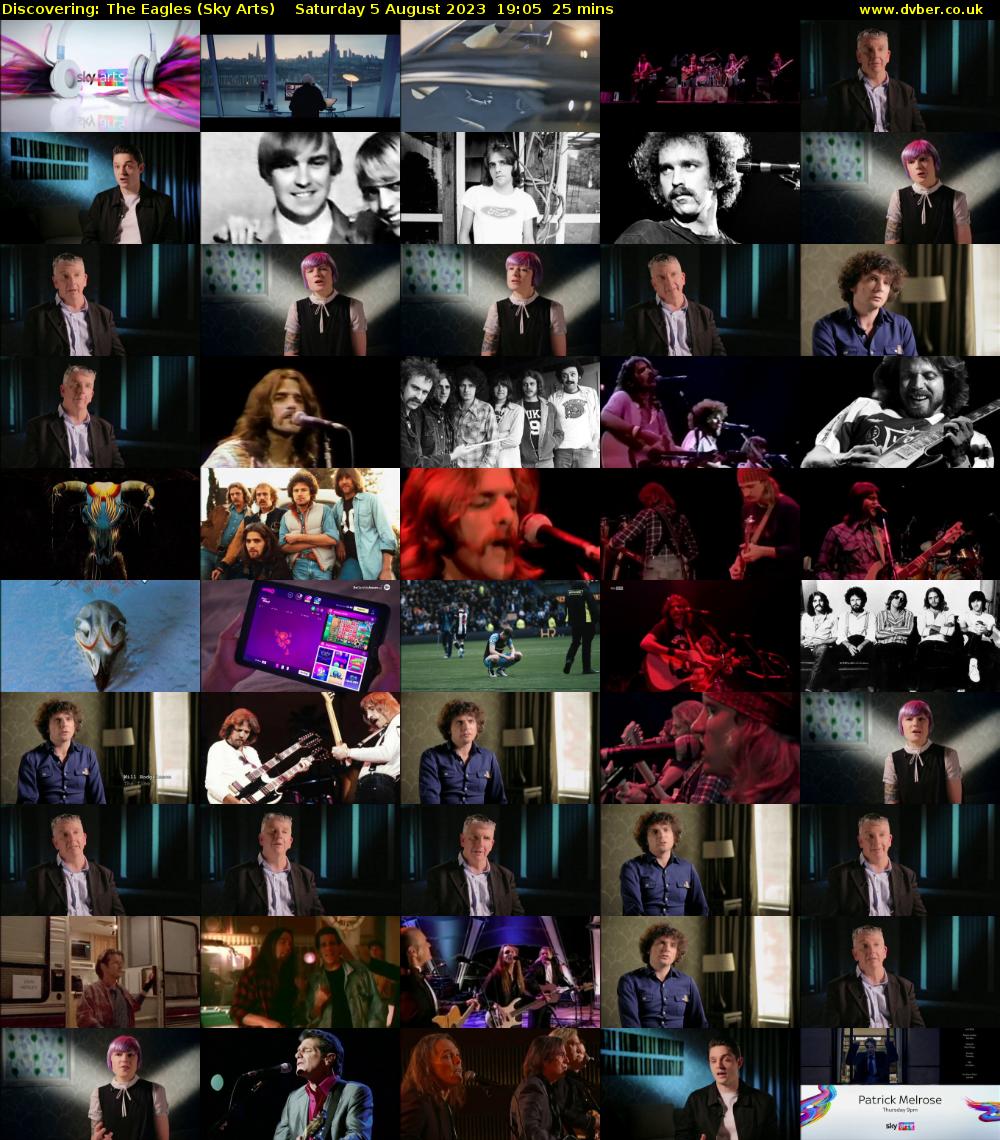 Discovering: The Eagles (Sky Arts) Saturday 5 August 2023 19:05 - 19:30
