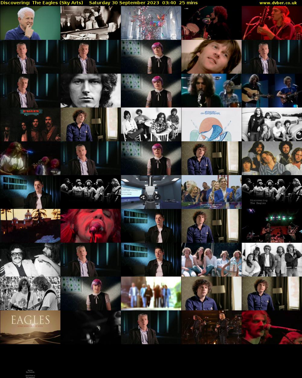Discovering: The Eagles (Sky Arts) Saturday 30 September 2023 03:40 - 04:05