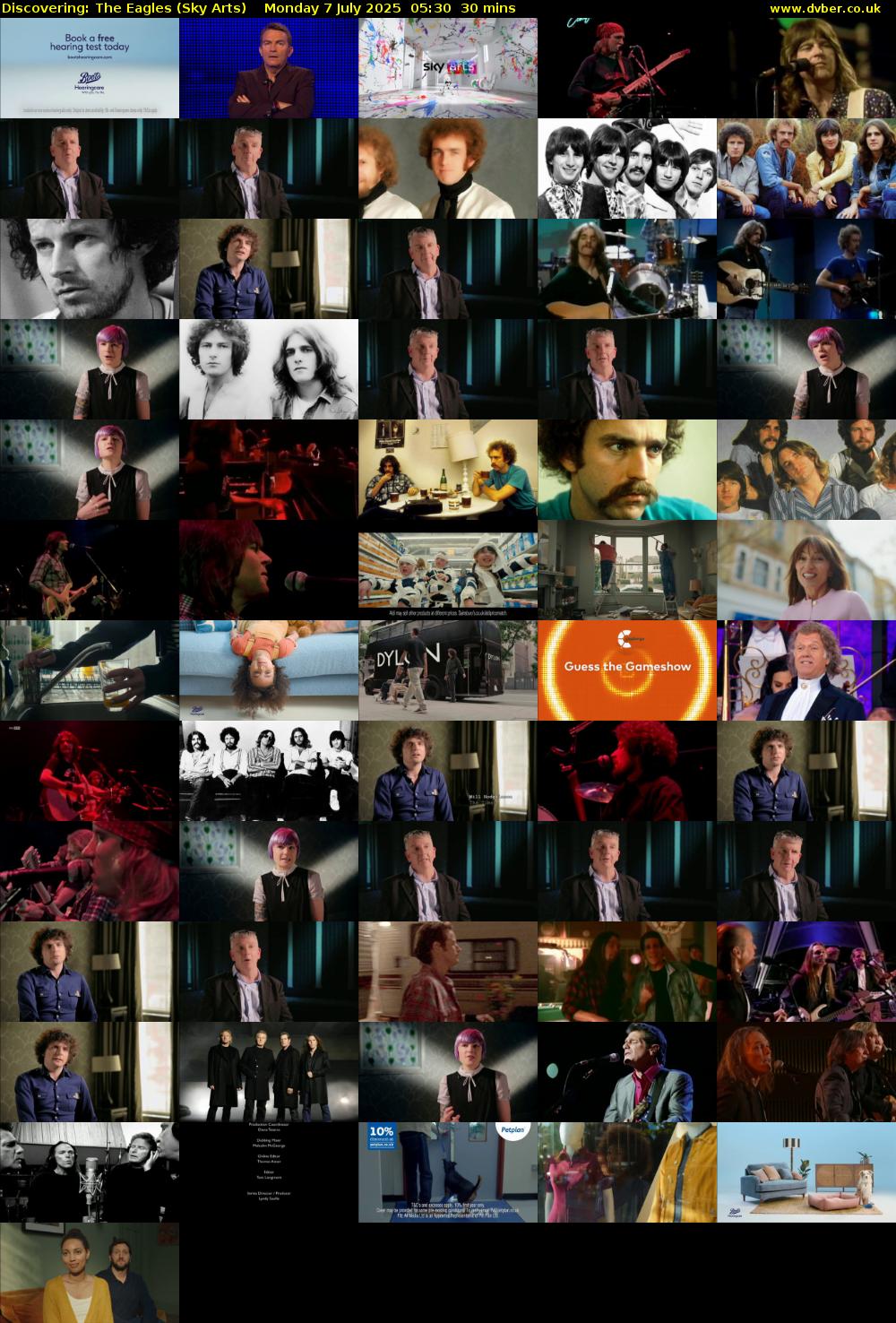 Discovering: The Eagles (Sky Arts) Monday 7 July 2025 05:30 - 06:00