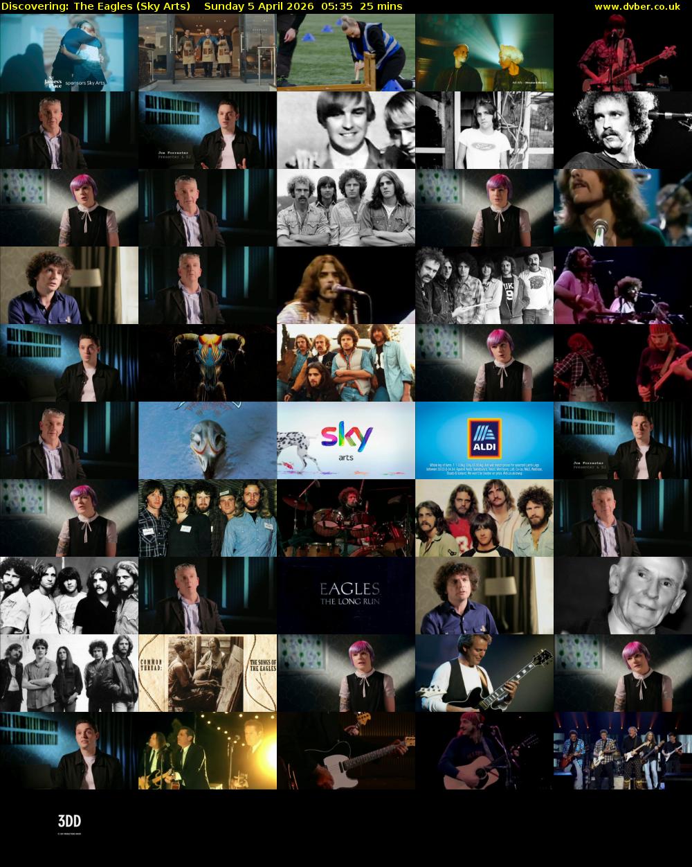 Discovering: The Eagles (Sky Arts) Sunday 5 April 2026 05:35 - 06:00