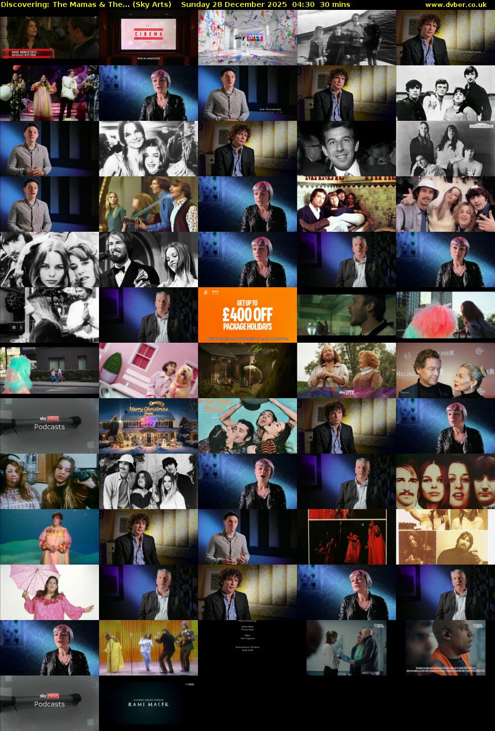 Discovering: The Mamas & The... (Sky Arts) Sunday 28 December 2025 04:30 - 05:00