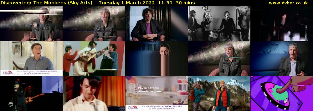 Discovering: The Monkees (Sky Arts) Tuesday 1 March 2022 11:30 - 12:00