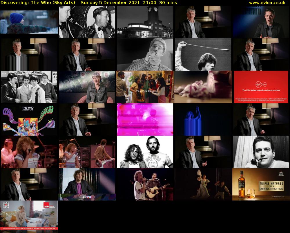 Discovering: The Who (Sky Arts) Sunday 5 December 2021 21:00 - 21:30