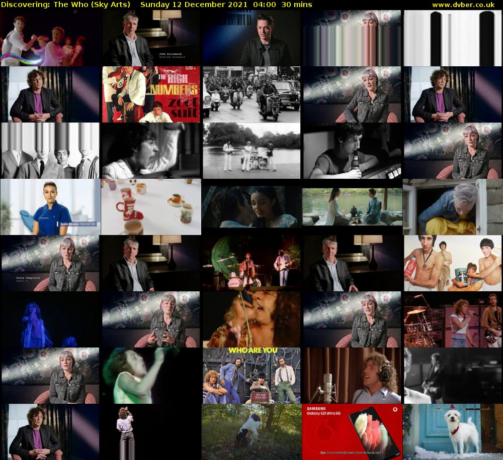 Discovering: The Who (Sky Arts) Sunday 12 December 2021 04:00 - 04:30