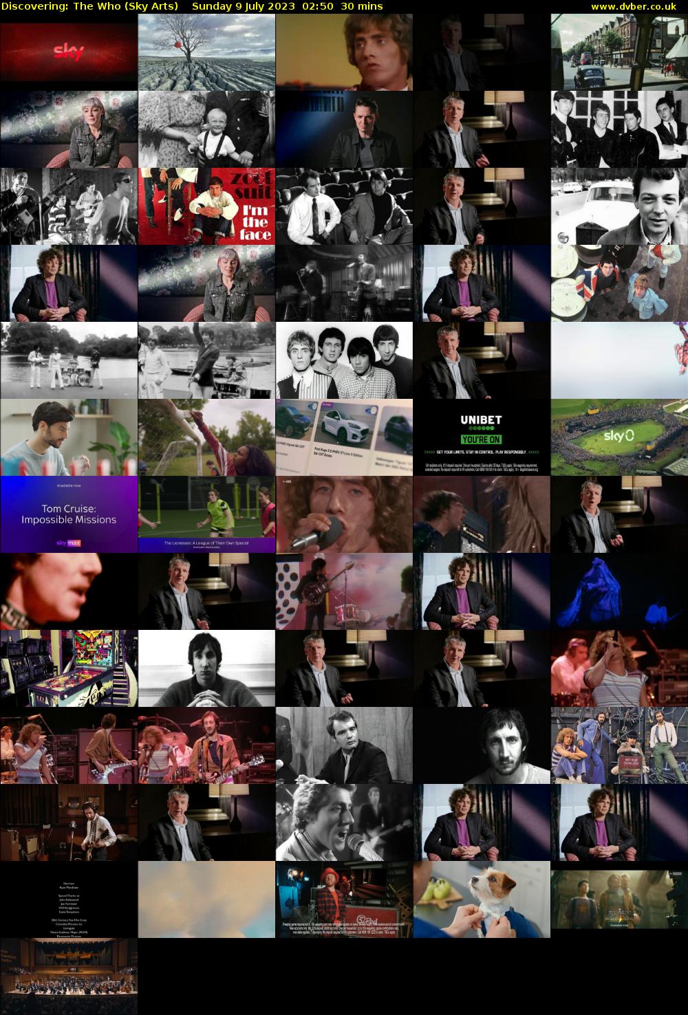 Discovering: The Who (Sky Arts) Sunday 9 July 2023 02:50 - 03:20