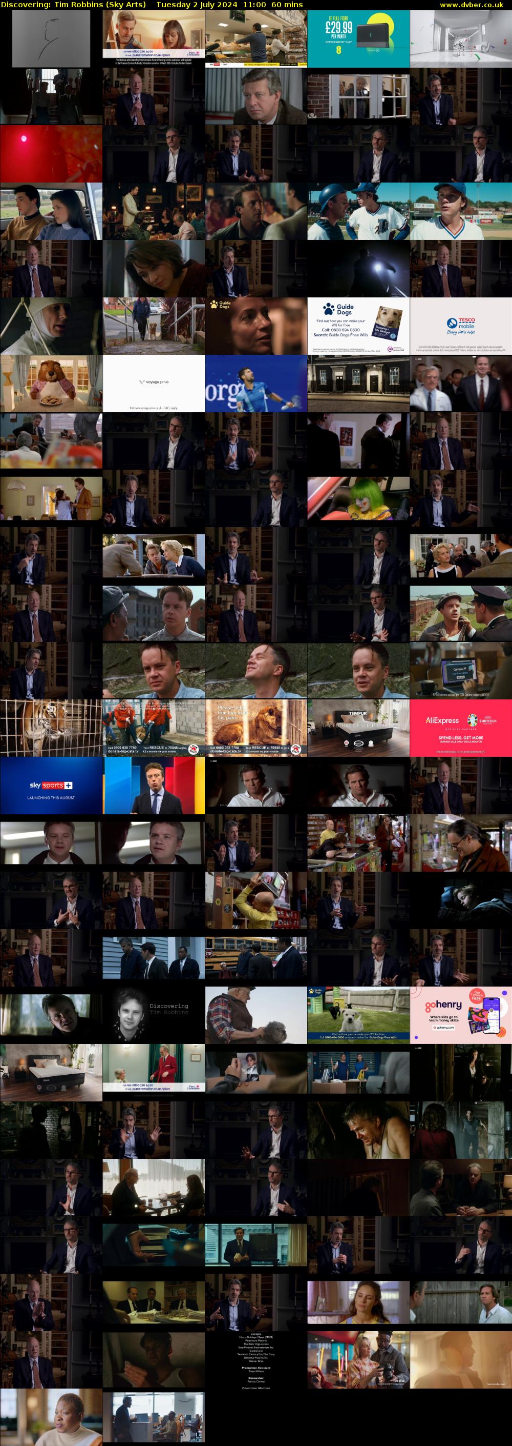 Discovering: Tim Robbins (Sky Arts) Tuesday 2 July 2024 11:00 - 12:00